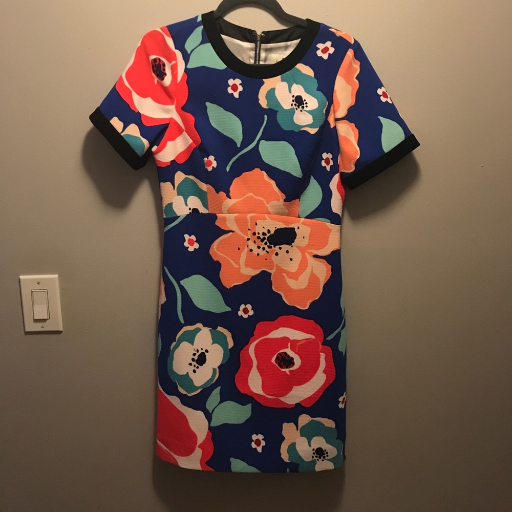 Kate Spade dress with bright colors,  back zipper