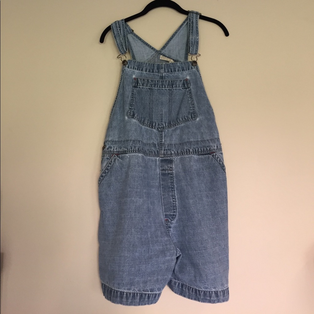 Denim overall shorts
