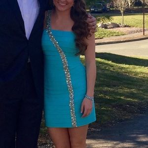 Aqua Sherri Hill Banded Dress style: 2431