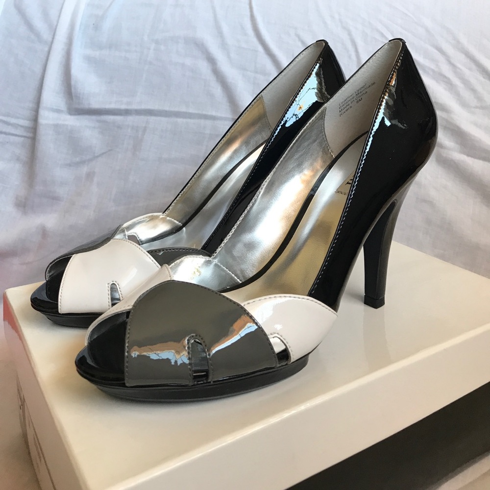 Alfani Patent Leather Open-Toed Heels