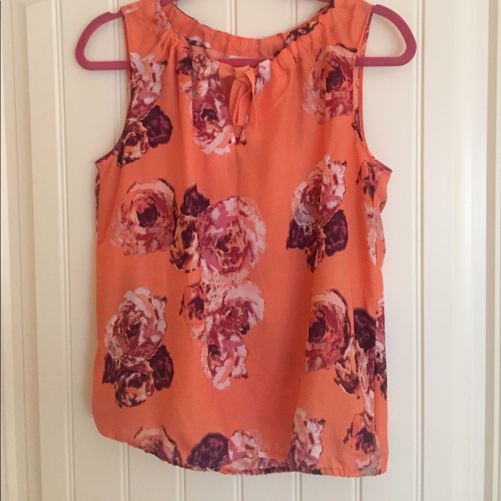 LOFT sleeveless floral blouse