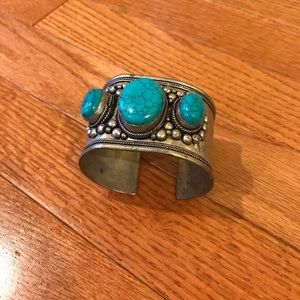 Vintage Cuff Bracelet with Turquoise stones