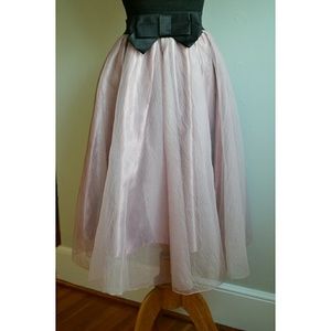 Blush Satin + Organza Midi Tutu Skirt