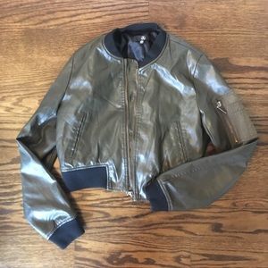 NWOT bomber leather jacket