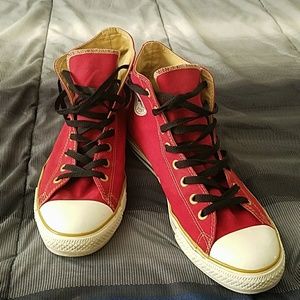 Red white and tan Converse Chuck Taylors
