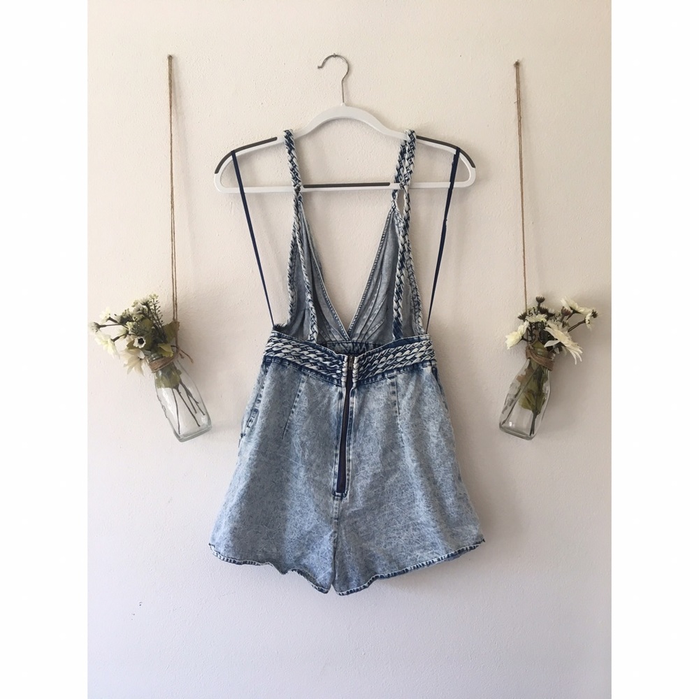 LF Denim Open Back Romper - Picture 2 of 5