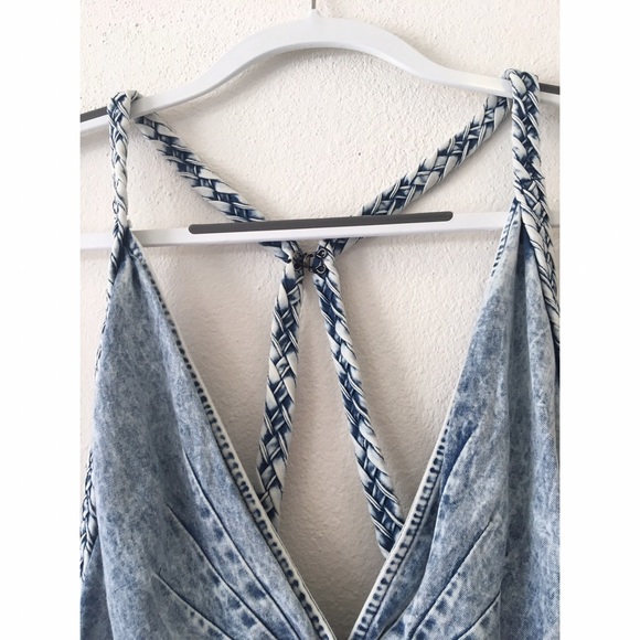 LF Denim Open Back Romper - Picture 3 of 5
