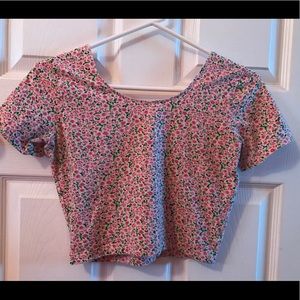 Floral American Apparel Spandex Jersey Crop top