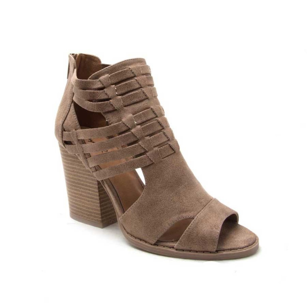 Qupid Barnes open toe bootie (stacked sandal)