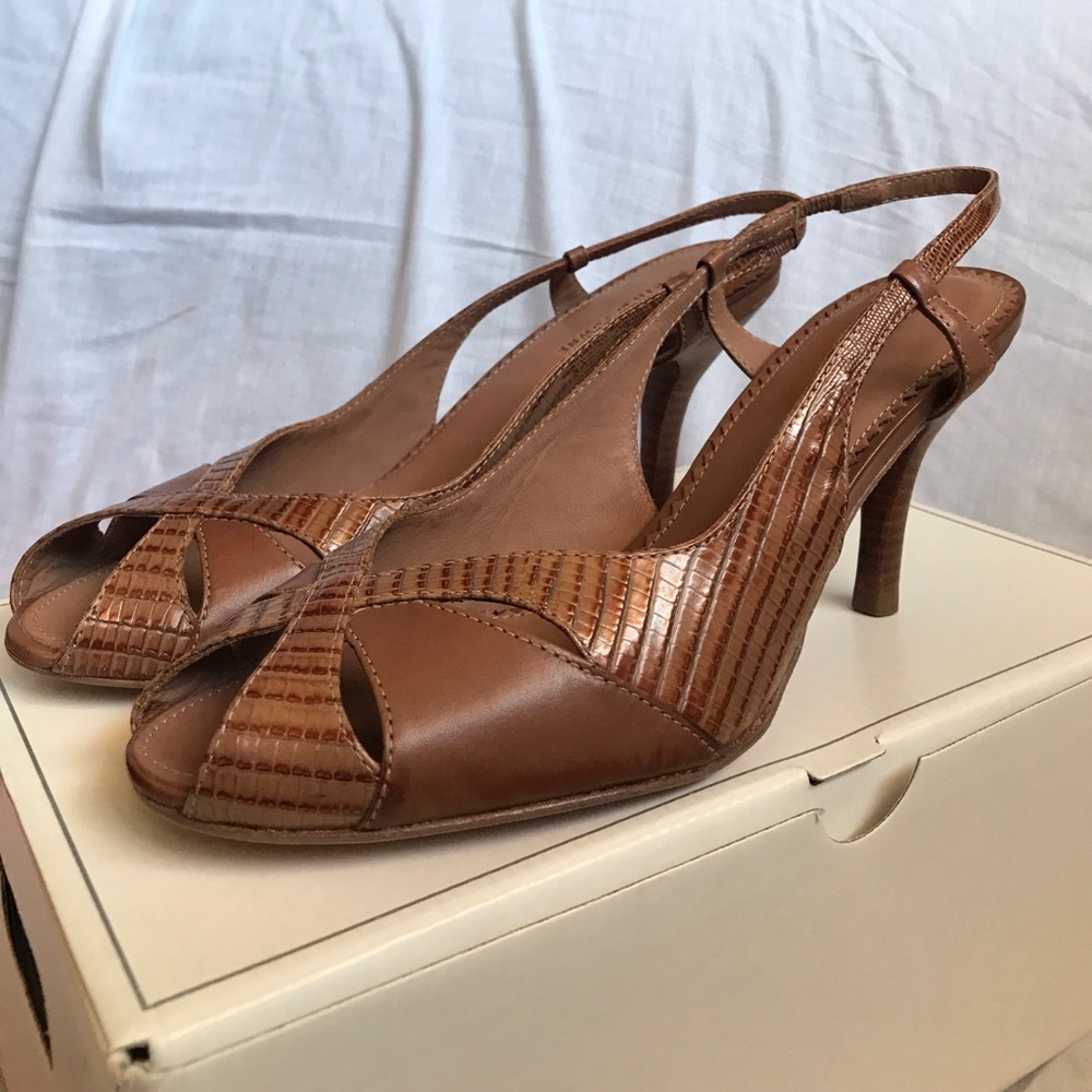 Fourth and Towne Brown Open-Toed Heels