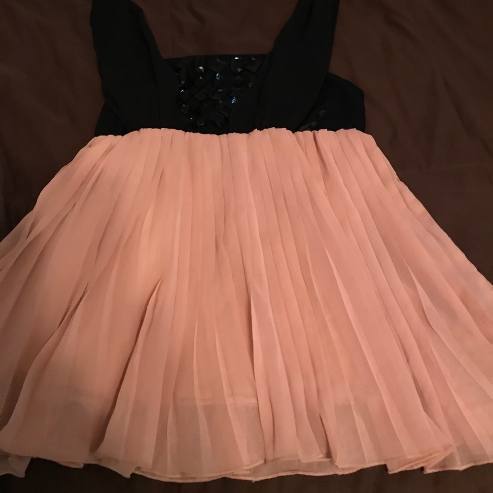 Sleeveless black and peach black beads blouse