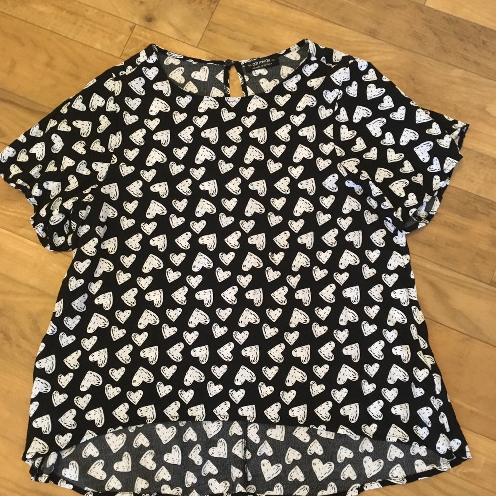 Cotton On Australia Brand Heart Print Top