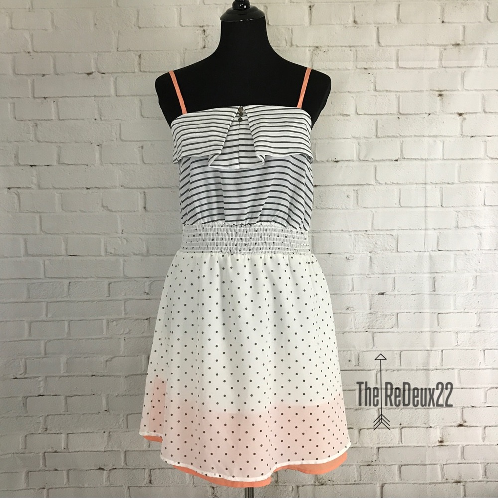 Xhilaration Striped And Polka Dot Dress