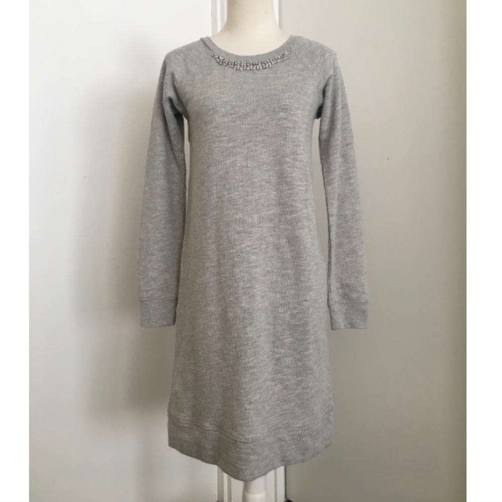 KENAR Tunic Sweater Dress Grey Long Sleeve Size S