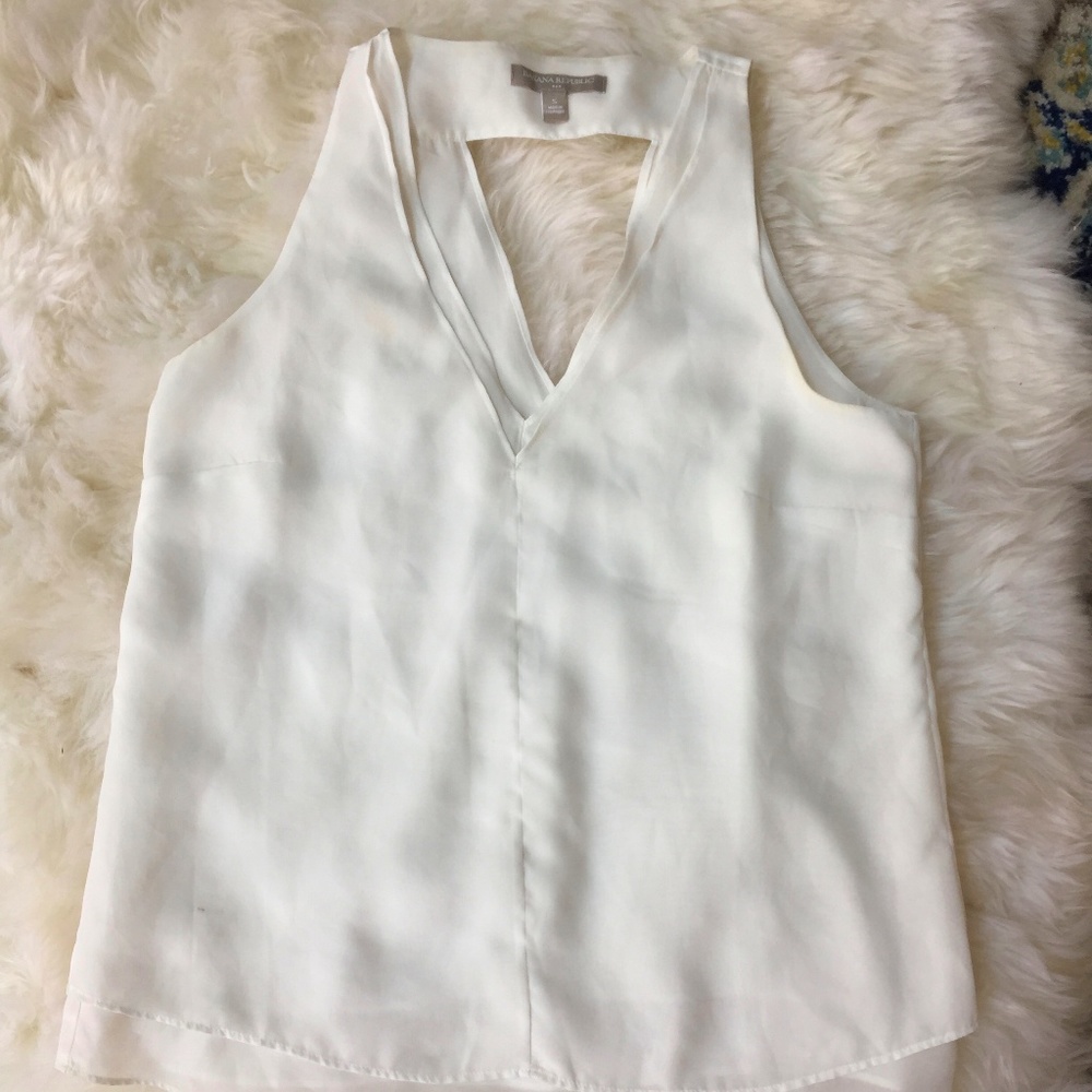 White Banana Republic Tank Top Blouse