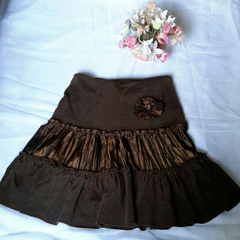 Skirt midi brown corduroy M or 6