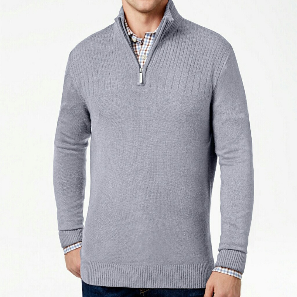 Geoffrey Beebe Men Big & Tall Quarter Zip Sweater, Size 2XB 3XB 3XLT 4XLT