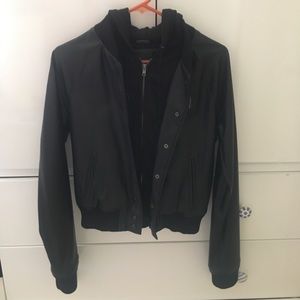 OBEY women black jacket hoodie zip up XS