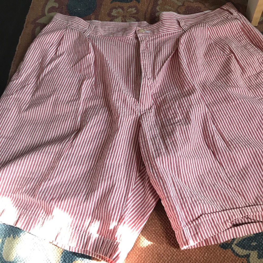 Pink and white seer sucker dress shorts