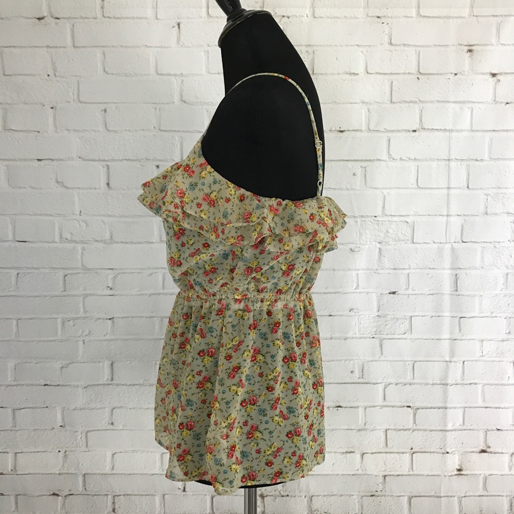 Forever 21 Floral Ruffled Spaghetti Strap Top - Picture 3 of 6