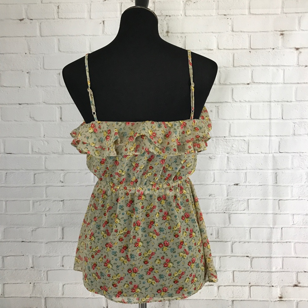 Forever 21 Floral Ruffled Spaghetti Strap Top - Picture 4 of 6