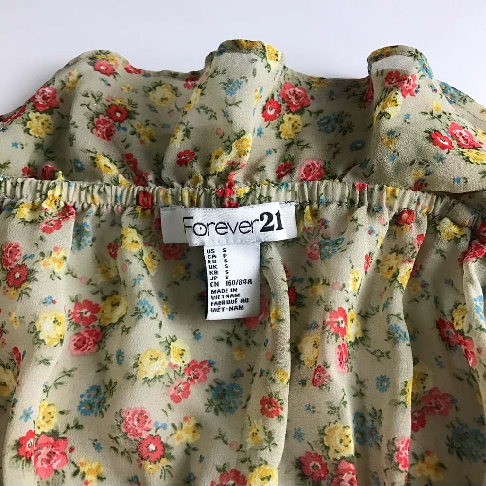 Forever 21 Floral Ruffled Spaghetti Strap Top - Picture 5 of 6