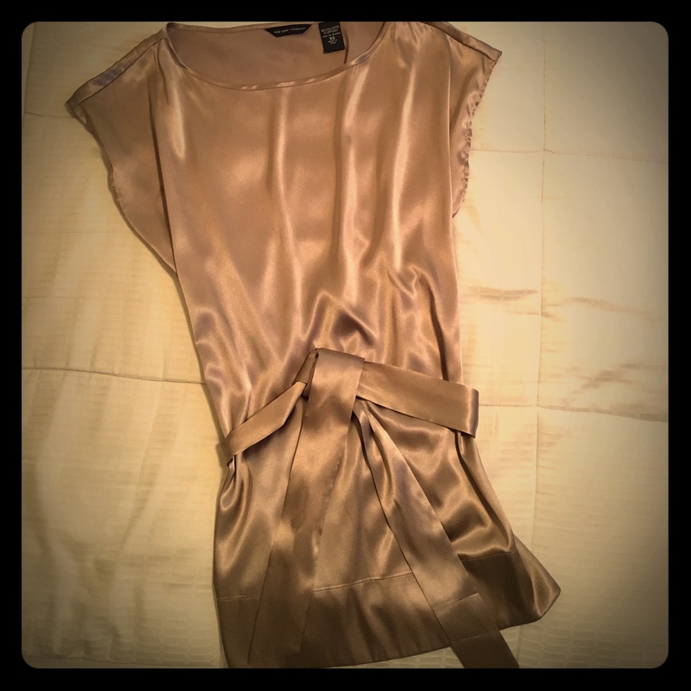 Gold cap sleeve blouse