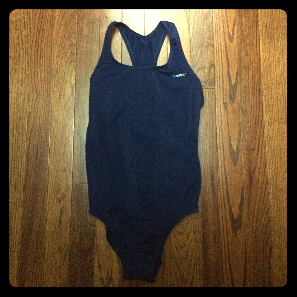 Navy blue speedo one-piece