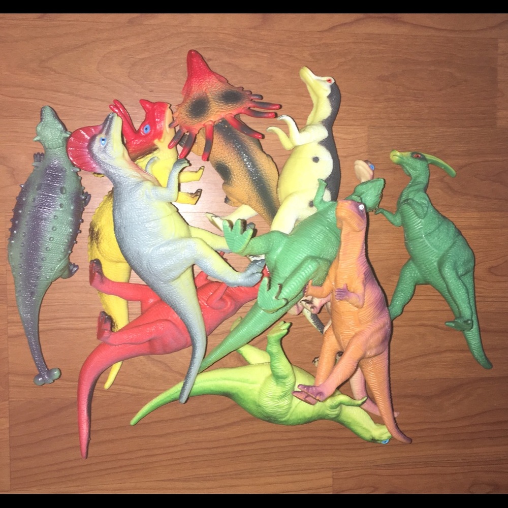 Lot of 10 Rubber Dinosaur Toys /10 pcs