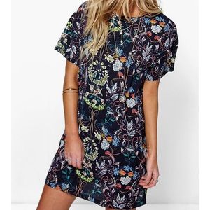 Boohoo Oriental Floral Cap Dress