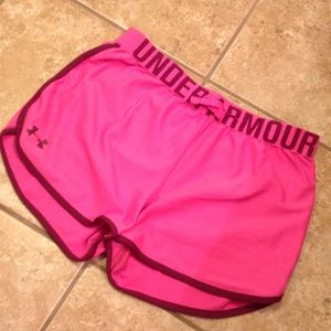 An under armor pink workout shorts for the gym
