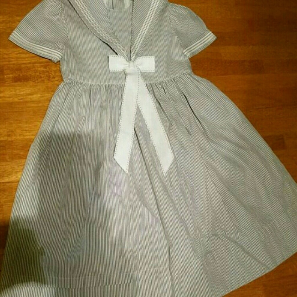 Vintage  Seersucker Dress with Bow (Girls)