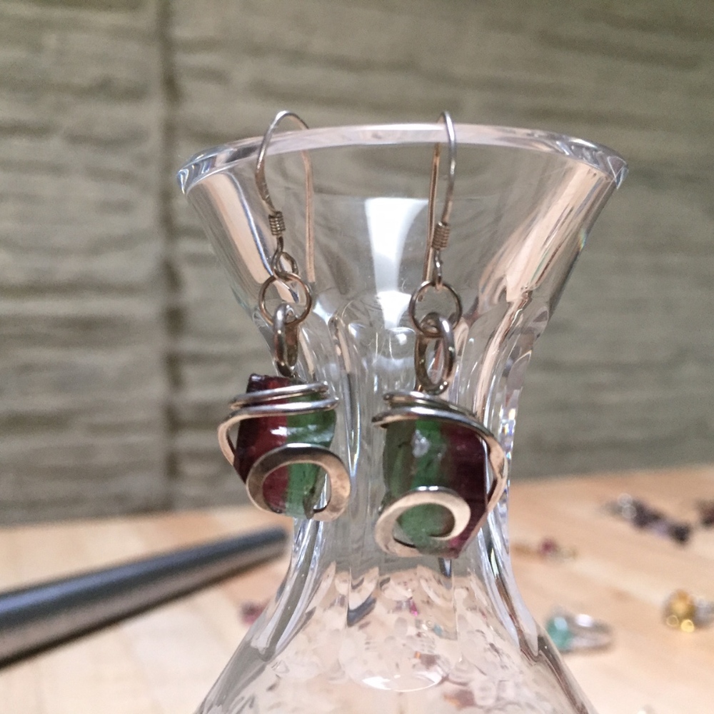 Watermelon Tourmaline Earrings