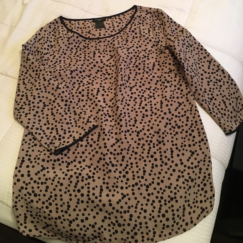 Black & Tan polka dot blouse