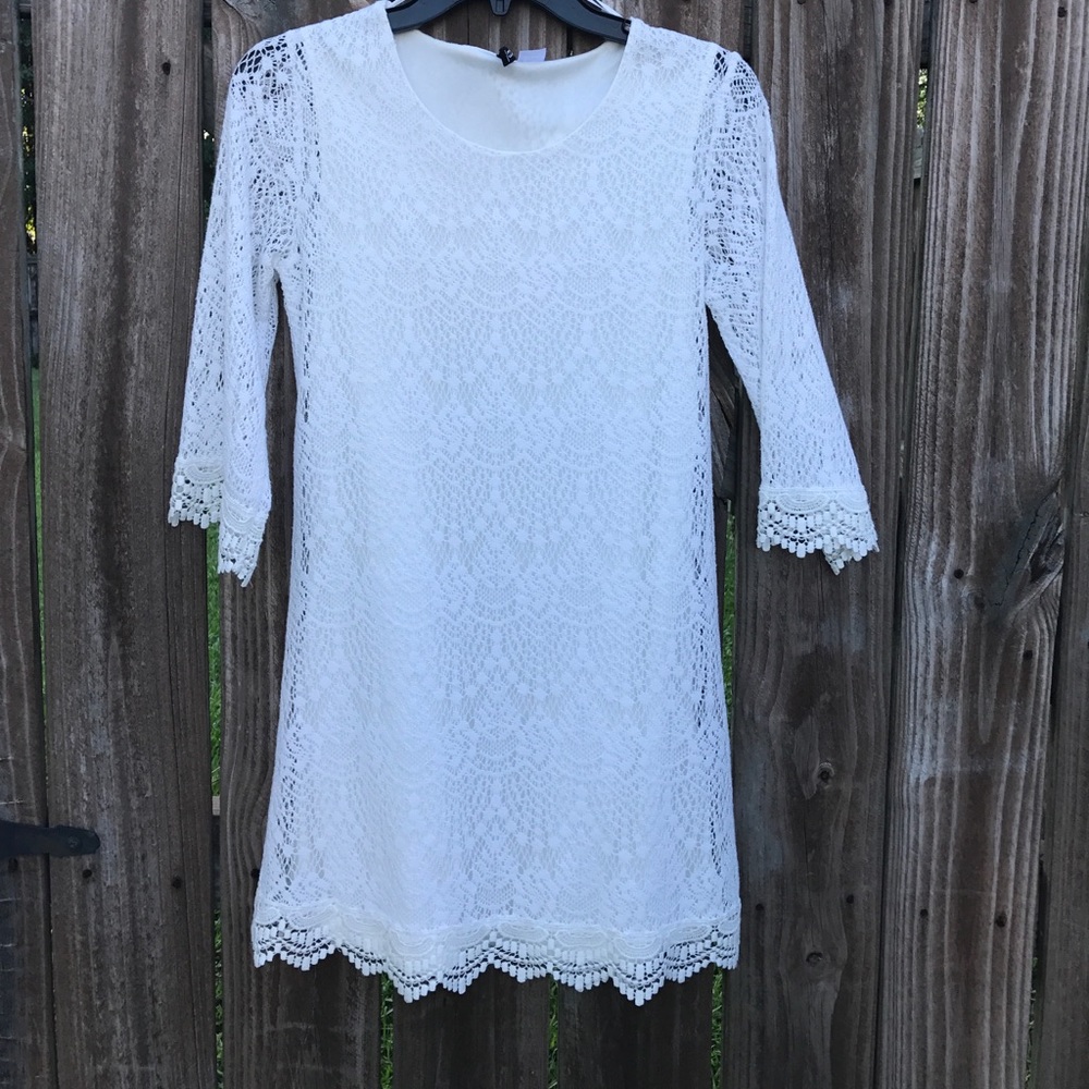 H&M White Lace Mini Dress
