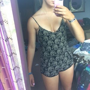 Elephant print romper