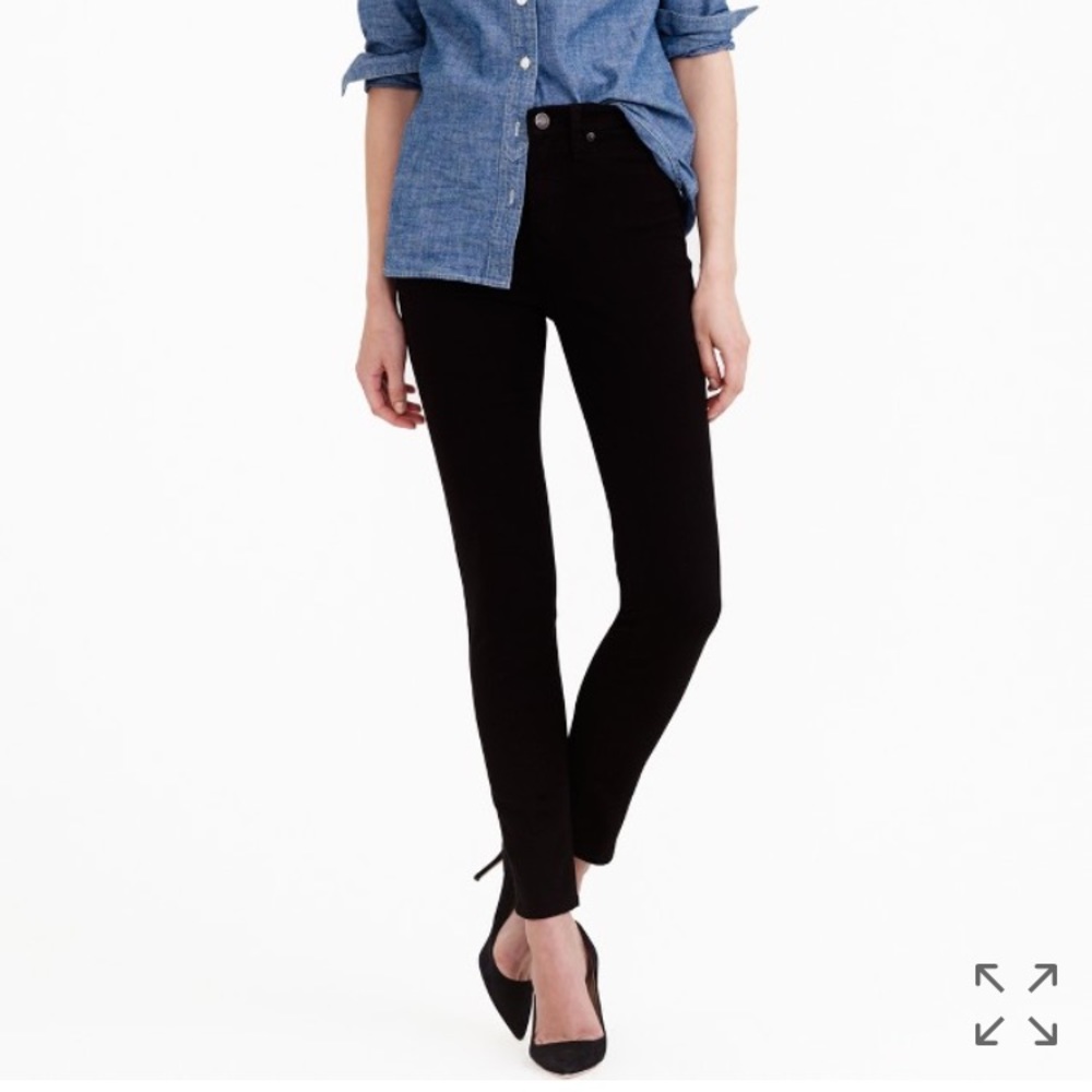 J. Crew 9" high-rise toothpick jean in black