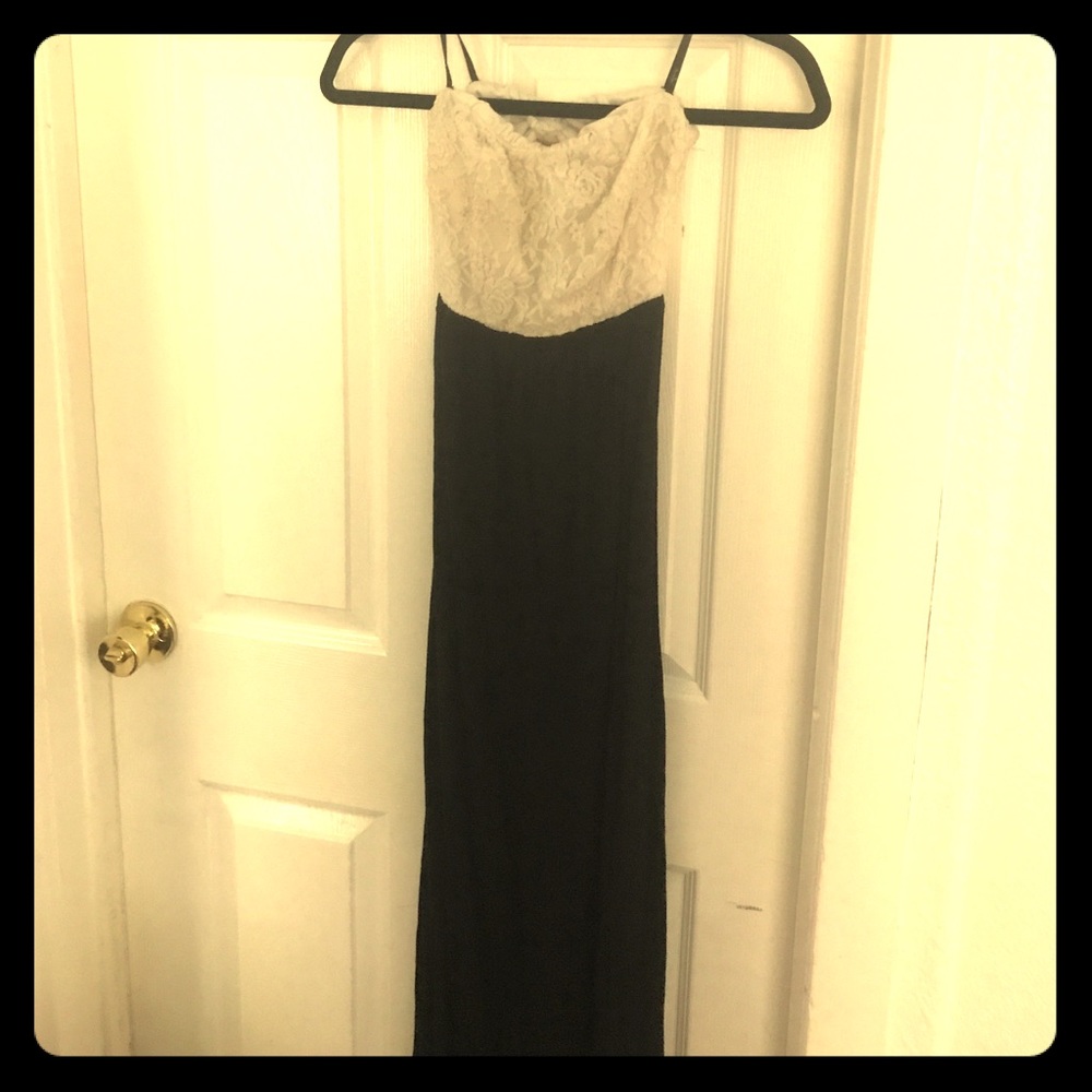 Strapless maxi dress, open back