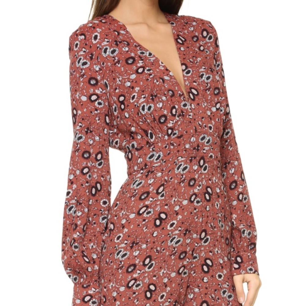 NWT Free People Rust Combo jumpsuit size 2 floral - Picture 4 of 5