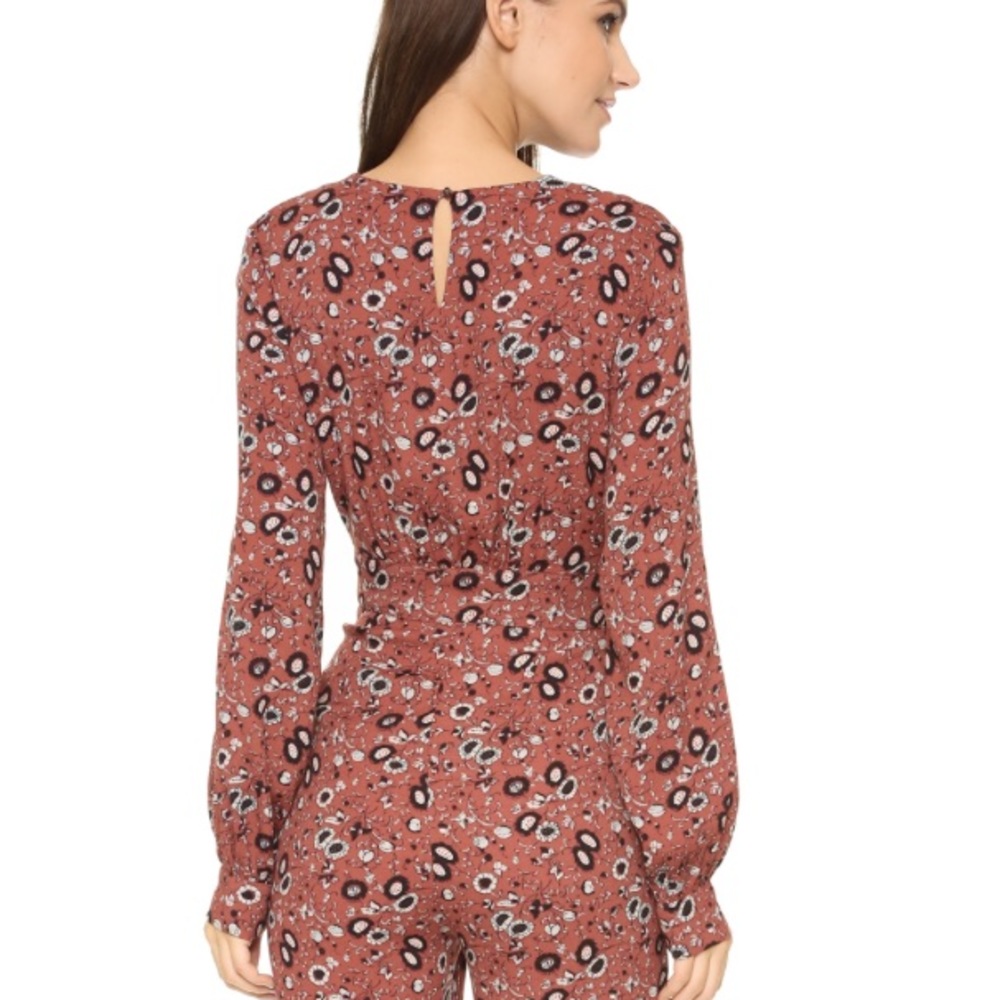 NWT Free People Rust Combo jumpsuit size 2 floral - Picture 3 of 5