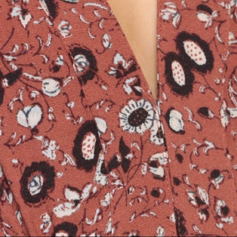 NWT Free People Rust Combo jumpsuit size 2 floral - Picture 5 of 5