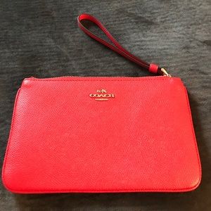 Red coach wristlet NWOT