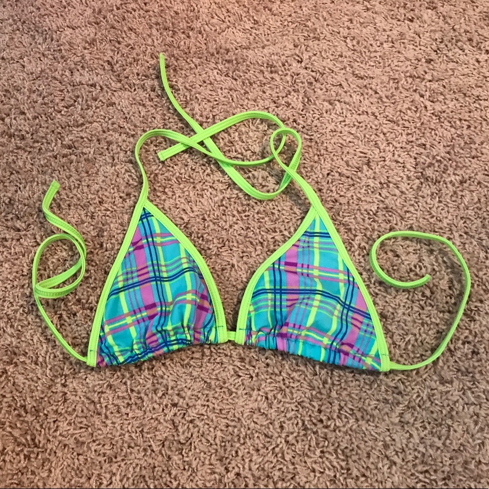 Plaid Bikini Top