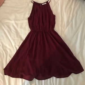 Maroon light weight dress.