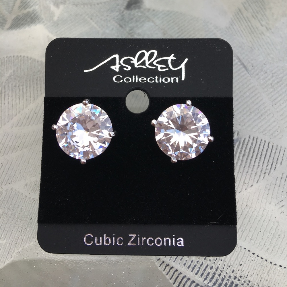 Large CZ rhinestone earrings