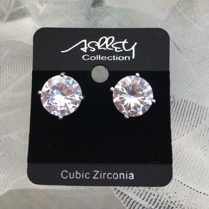 Large CZ rhinestone earrings