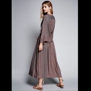 Free People Gray Kimono Maxi dress (small)