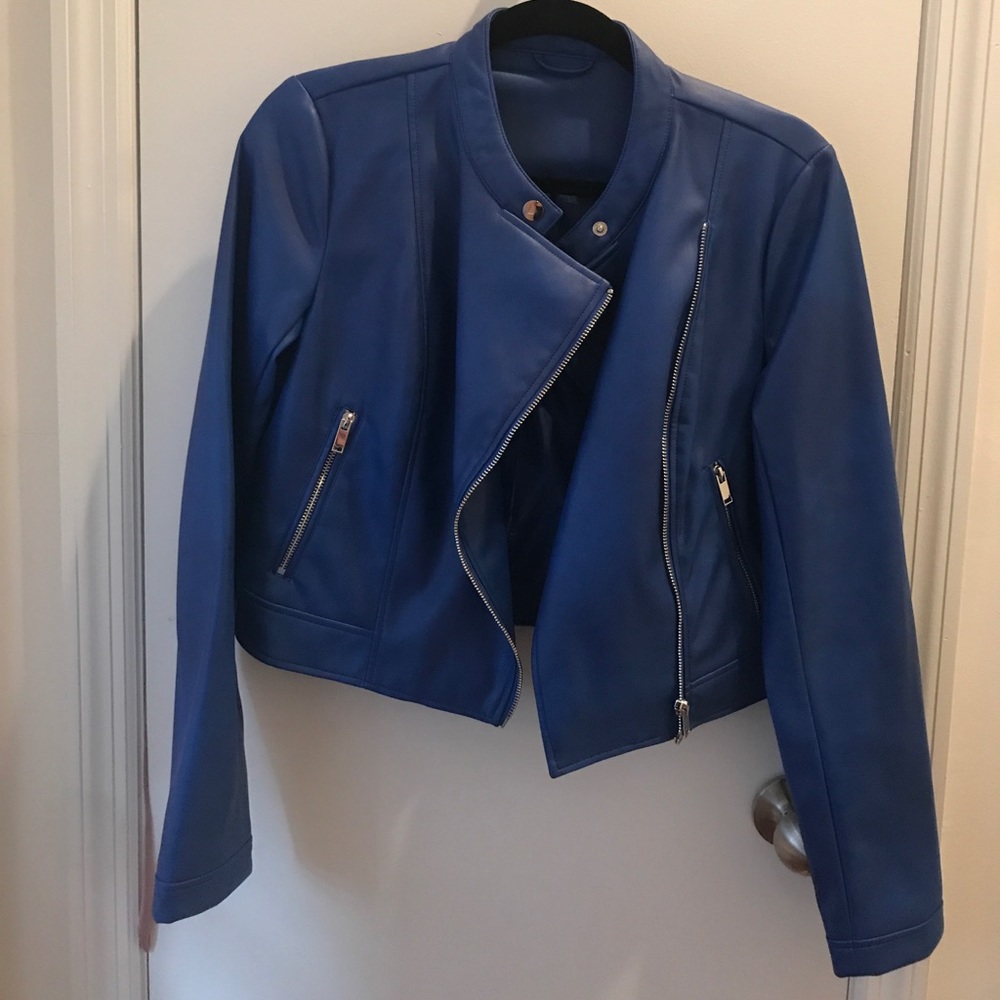 Electric Blue Leather Jacket