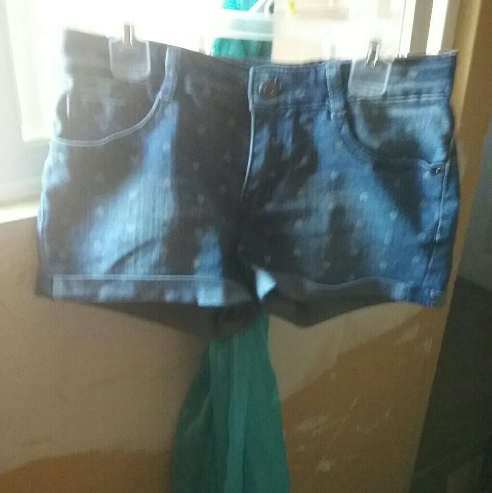 Worn once Mini shorts with hearts