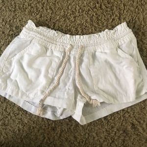 White Roxy shorts